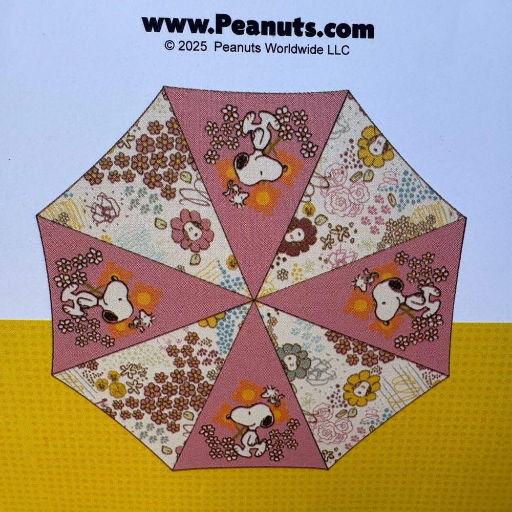 Peanuts Snoopy Floral Prints Compact Auto Umbrella with Sleeve